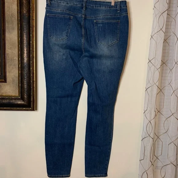 Ashley Stewart Sky High Ankle Blue Denim Jeans, Size 16T - Picture 3 of 8